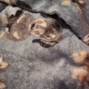 Cozy Blue Dog Print Blanket